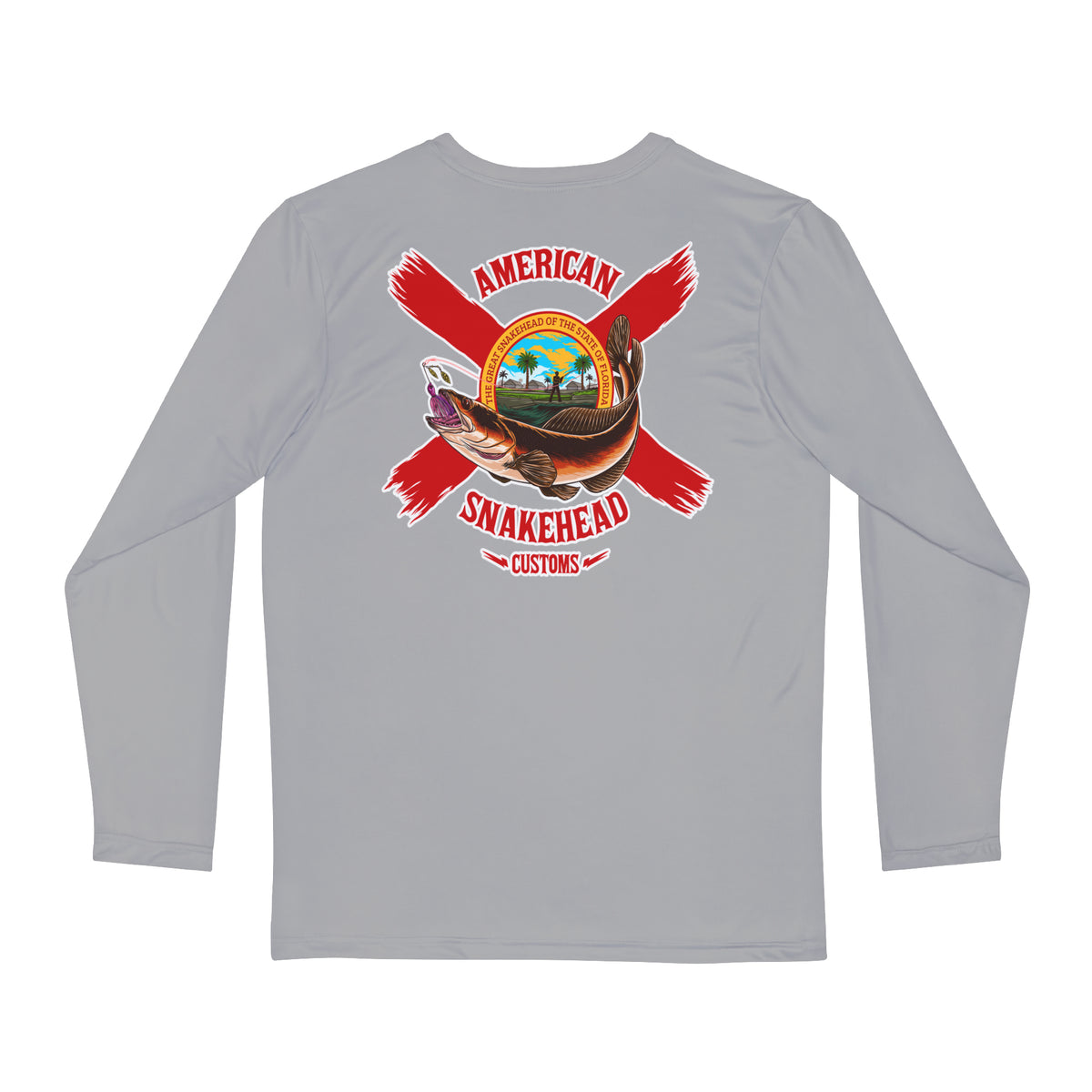 Men's Performance Florida Snakehead Long Sleeve Shirt Grey