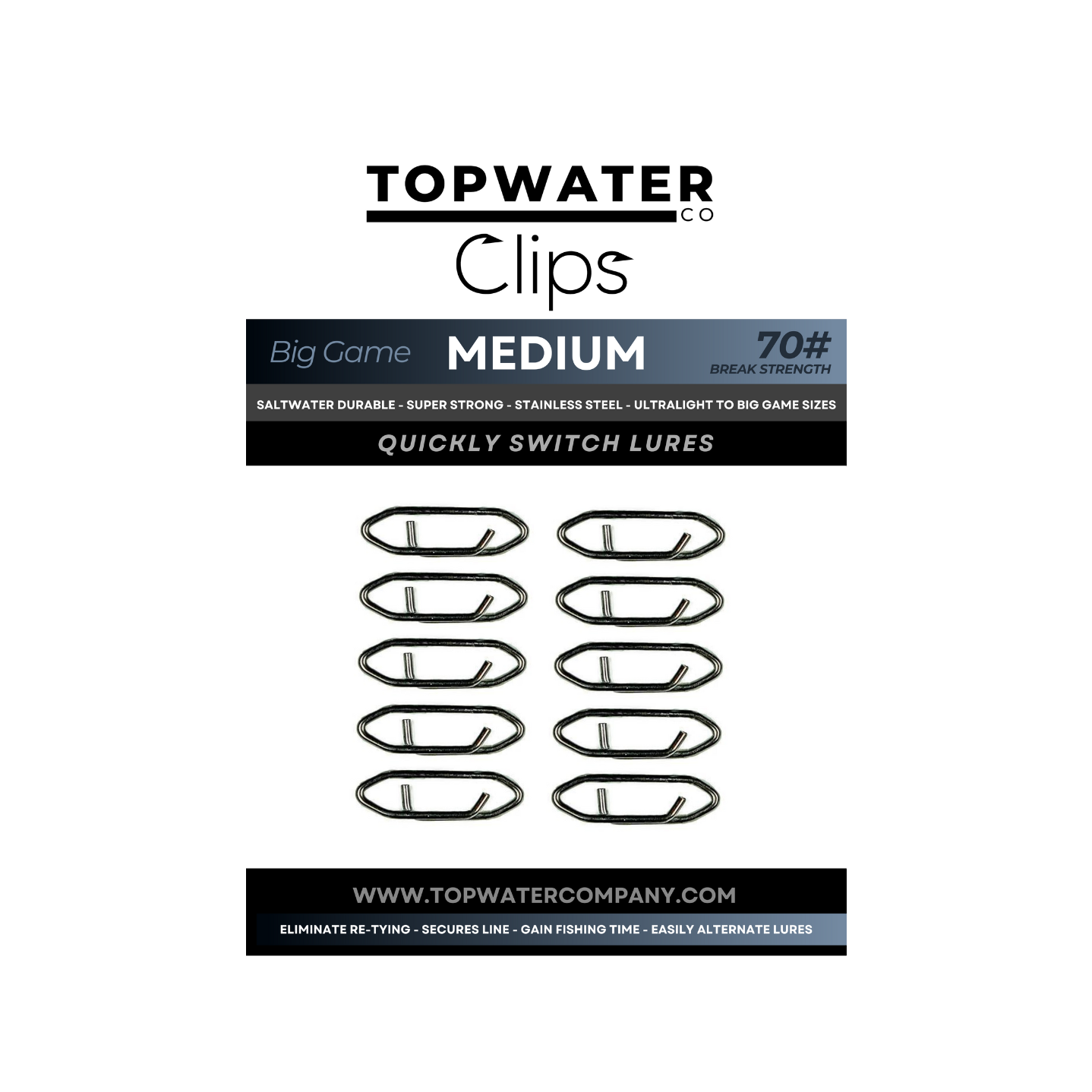 Medium Speed Clips (70lbs) – American Snakehead Customs LLC