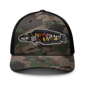 Camouflage trucker hat- Maryland Snakehead