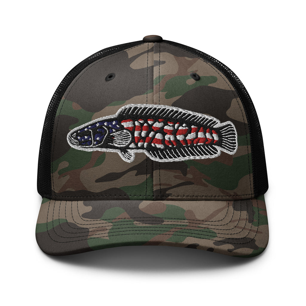 Camouflage trucker hat- American Snakehead