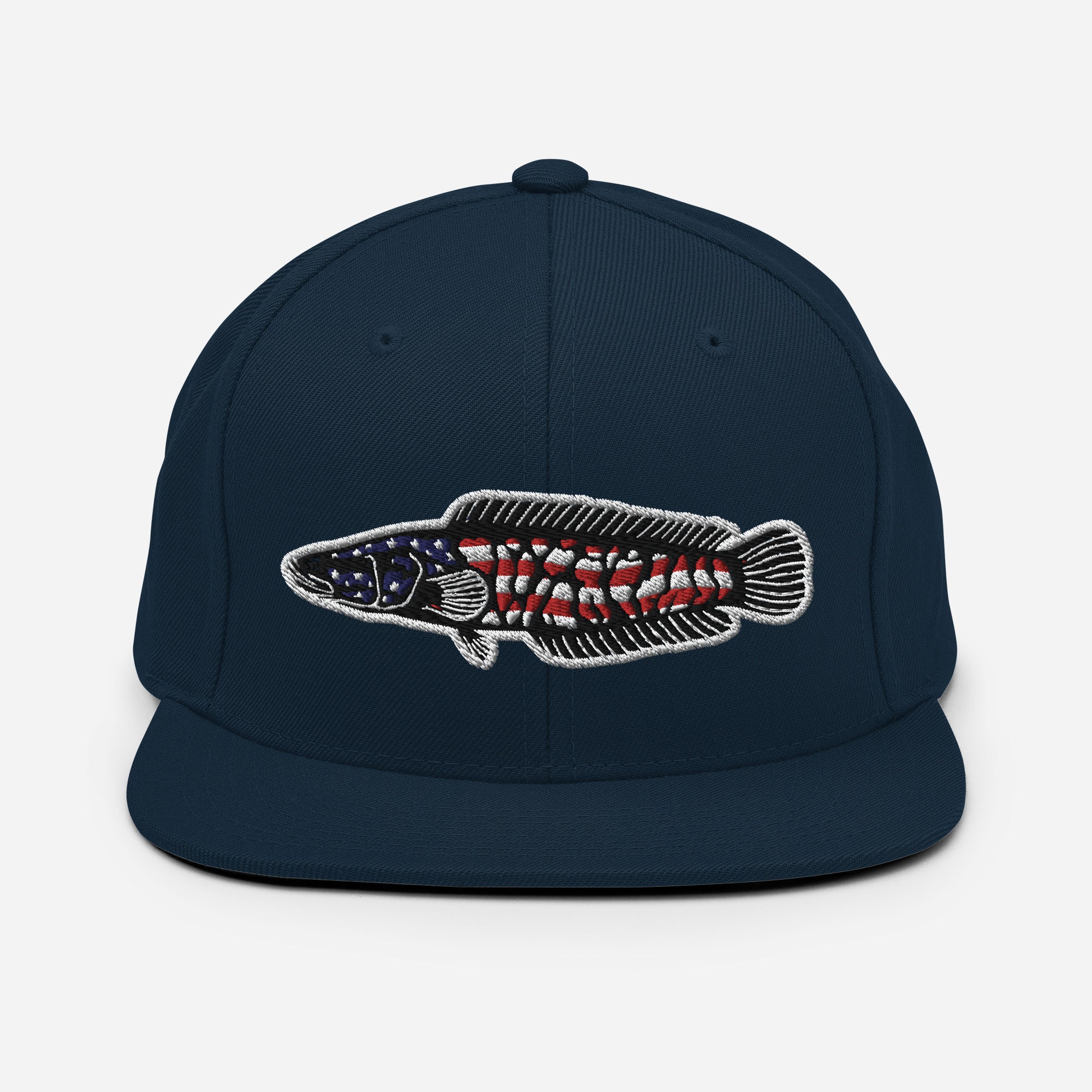 Classic Snapback Hat (Flat Bill)- American Snakehead